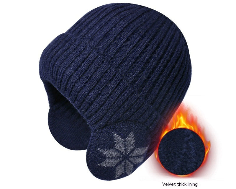 Thermal Woolen Winter Hat for Men – Fleece‑Lined, Thick & Cozy Beanie