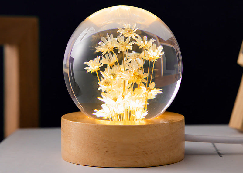 Luminous Dandelion Crystal Ball for Magical Home Decor