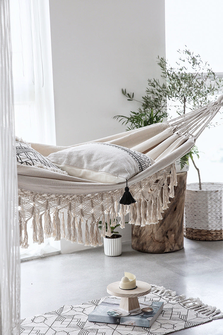 Macramé Hammock Chair – Spacious Boho Comfort for Two