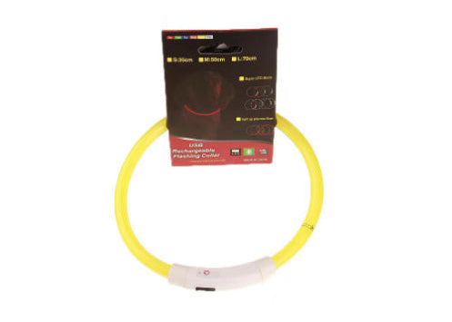 USB Rechargeable LED Pet Collar – Flashing Glowing Dog Necklace for Safe Night Walks