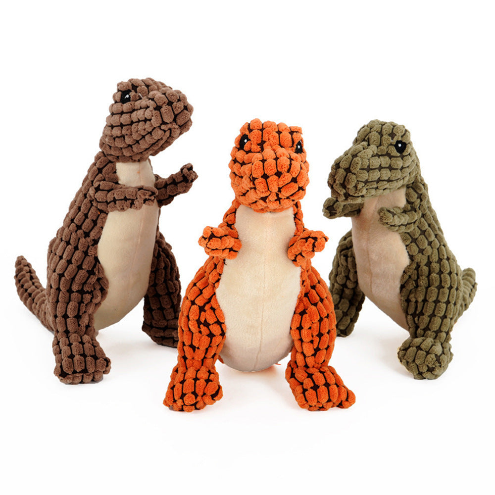 Interactive Dinosaur Dog Toy – Squeaky Plush Chew Toy for Large & Small Dogs