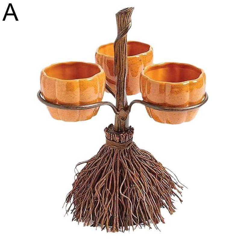 Halloween Pumpkin Snack Bowl Rack for Spooky Fun Parties