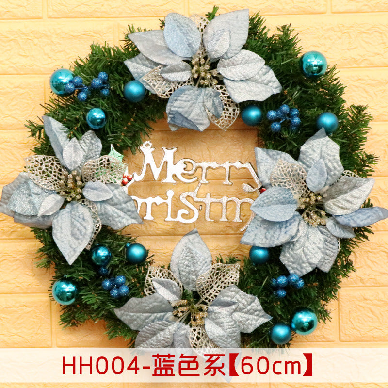 Holiday Christmas Wreath 50CM Rattan Ring Door Decor – Seasonal Farmhouse Home Decoration Accent