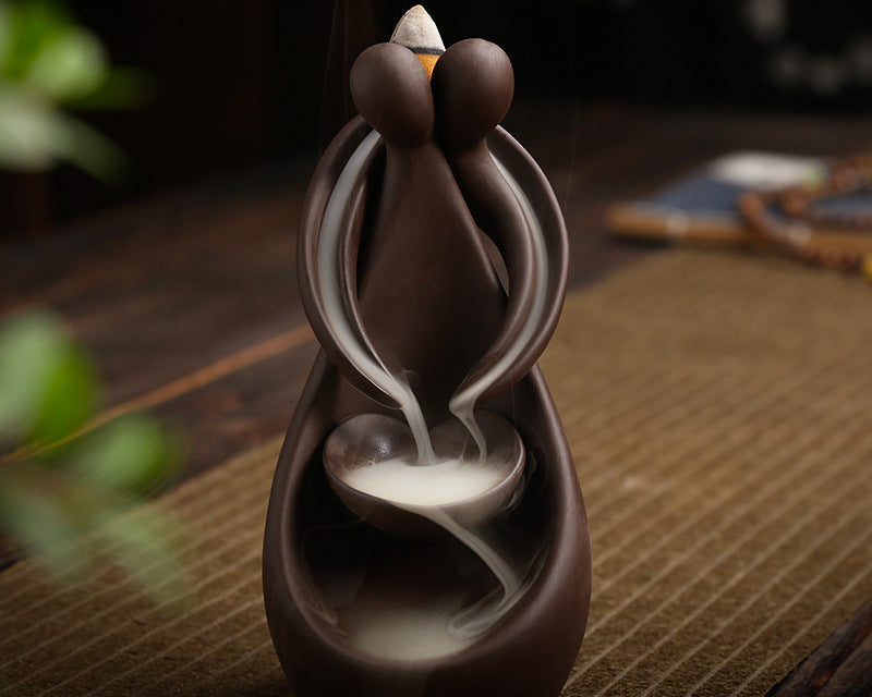 Incense Burner Fountain – Backflow Waterfall Decor for Zen Home & Office
