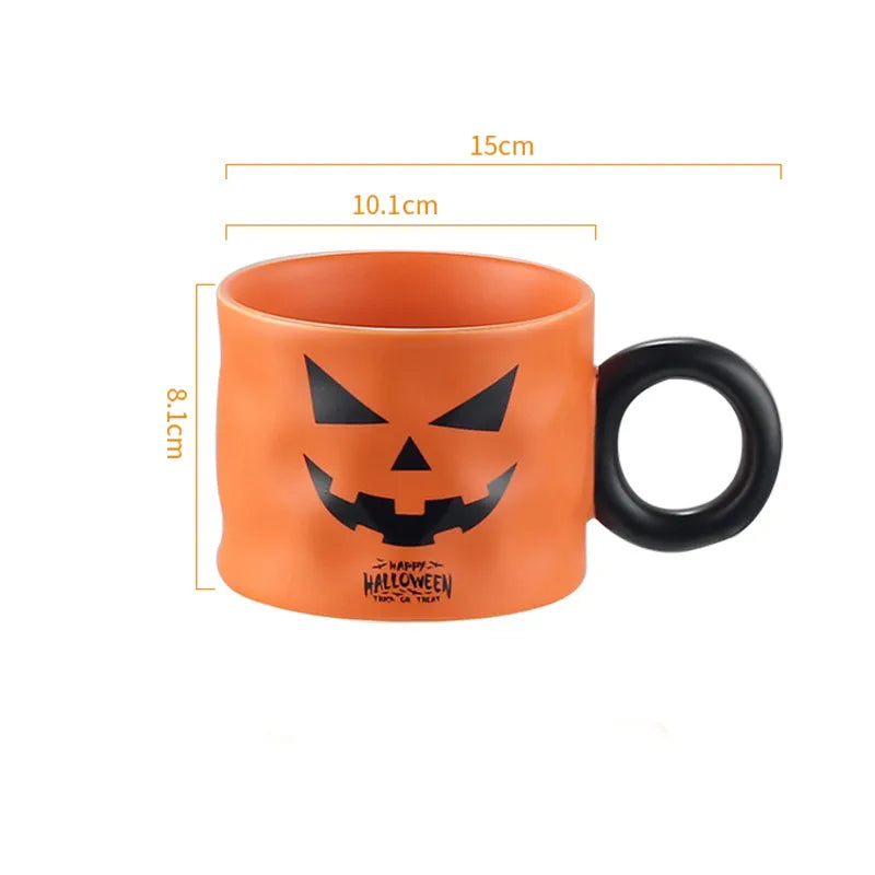 Halloween Party Mug – Cute Pumpkin Ceramic Coffee Cup