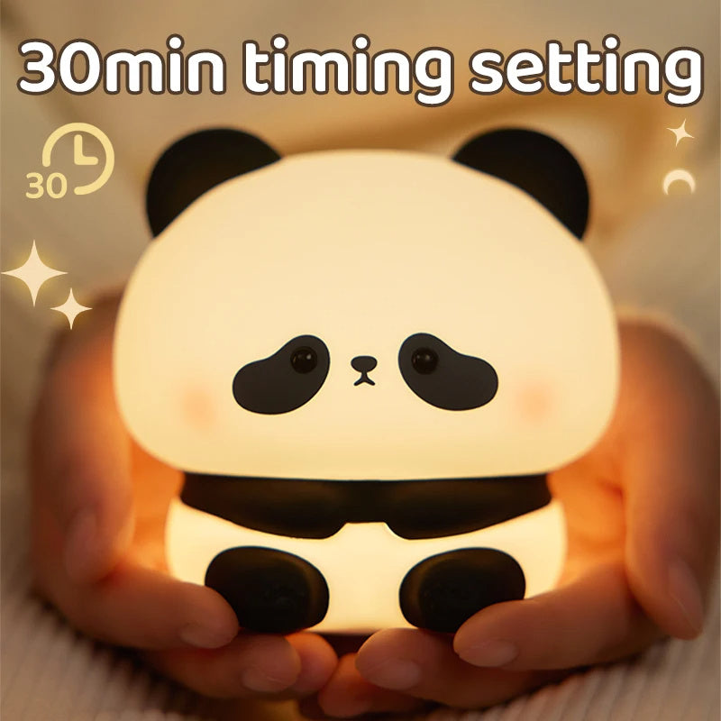 Panda LED Night Light – Cute Silicone Touch Lamp for Kids & Bedroom
