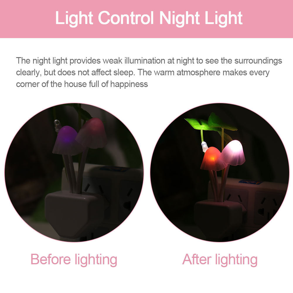 Whimsical LED Mushroom Lamp – Auto Sensor Glow, 220v