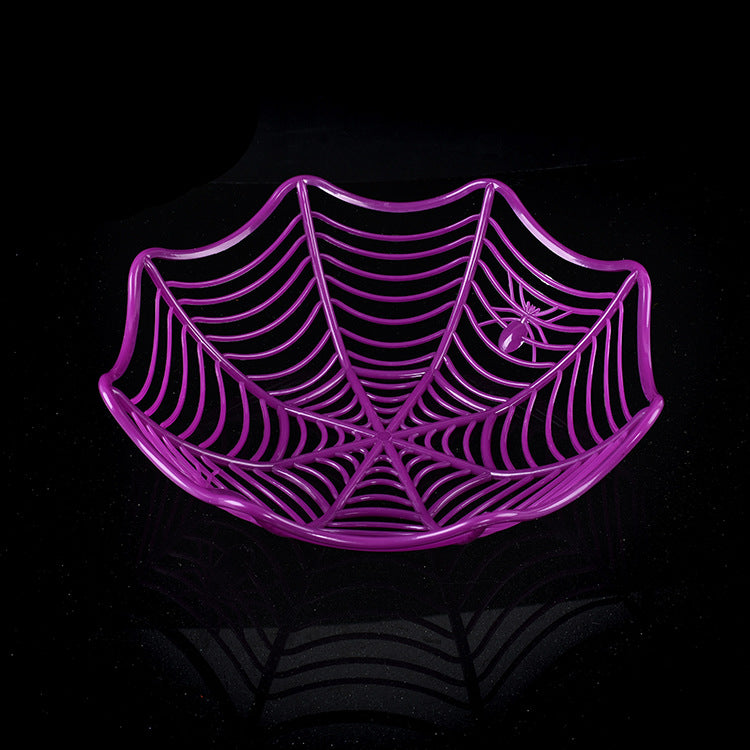 Halloween Spider Web Candy Dish Tray | Fruit Plate Snack Bowl Party Home Decoration