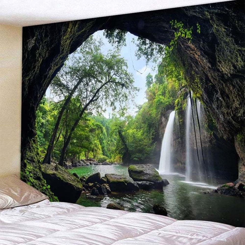 Boho Waterfall Tapestry for Calm, Dreamy Home Decor
