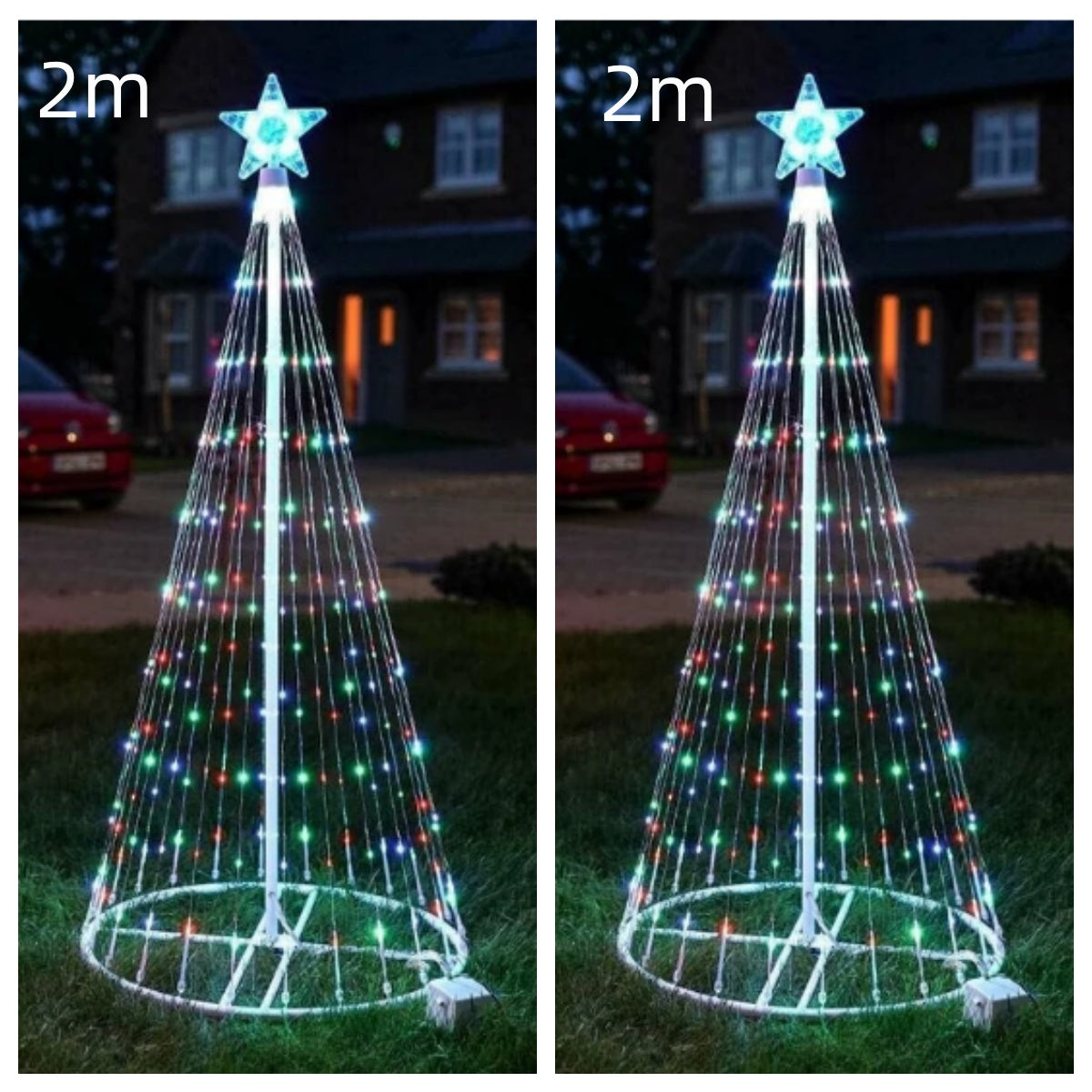 Festive Outdoor Christmas Tree Lights – Colorful Animated Glow