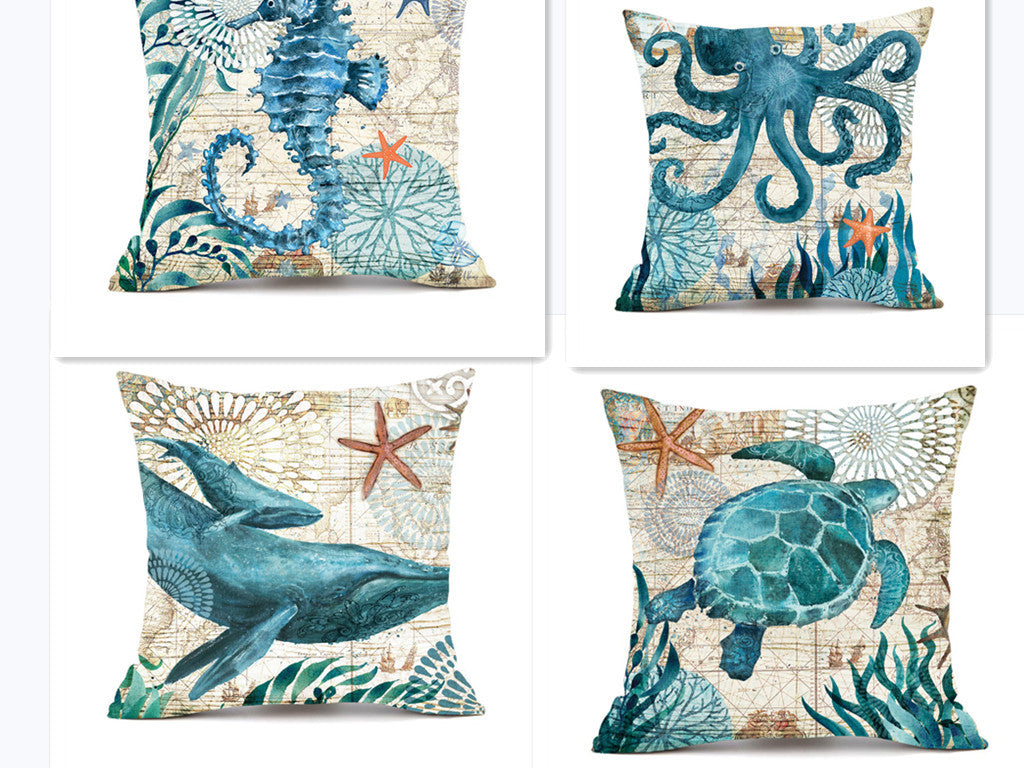 Ocean-Inspired Turtle Pillow Cases for Relaxing Spaces