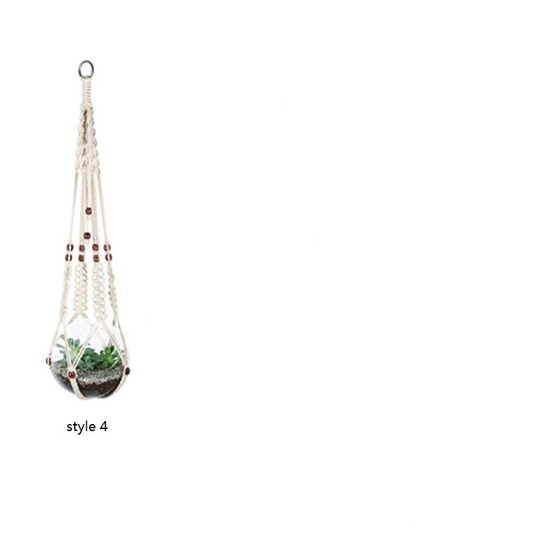 Chic 4-Pack Macrame Baskets for Boho Wall Styling