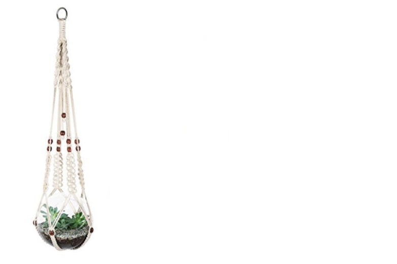 Chic 4-Pack Macrame Baskets for Boho Wall Styling