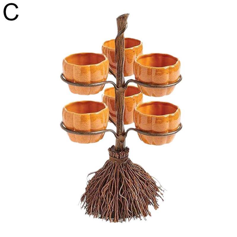 Halloween Pumpkin Snack Bowl Rack for Spooky Fun Parties
