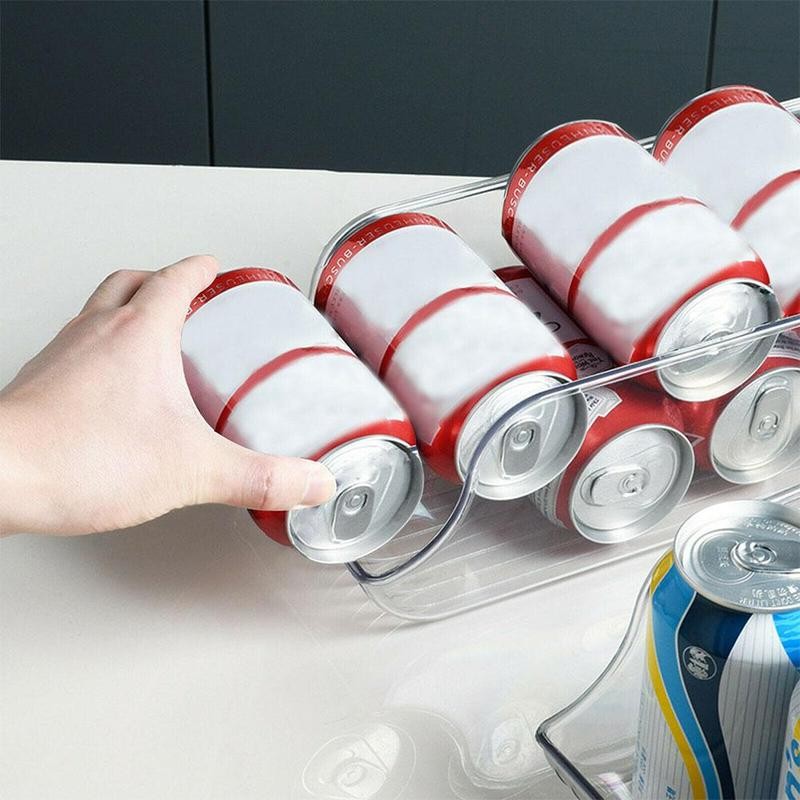Fridge Organizer Beverage Holder – Clear Storage Container for Kitchen, Freezer & Cabinets