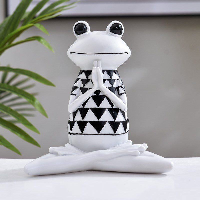 Yoga Frog Figurine – Peaceful Meditation Home Decor