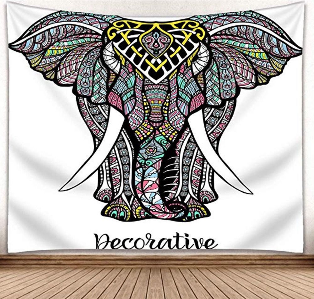 3D Mural Elephant Tapestry for Boho Bedroom Decor