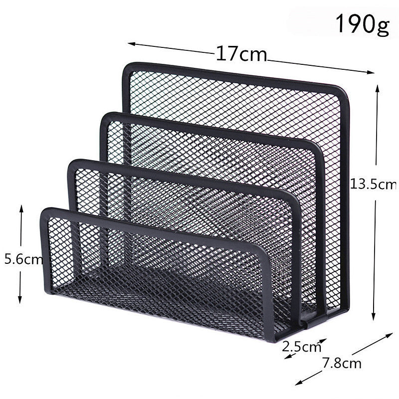 Book & File Desk Organizer – Mesh Metal Shelf for Office, Study, Home