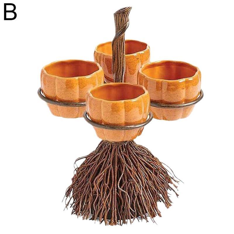 Halloween Pumpkin Snack Bowl Rack for Spooky Fun Parties