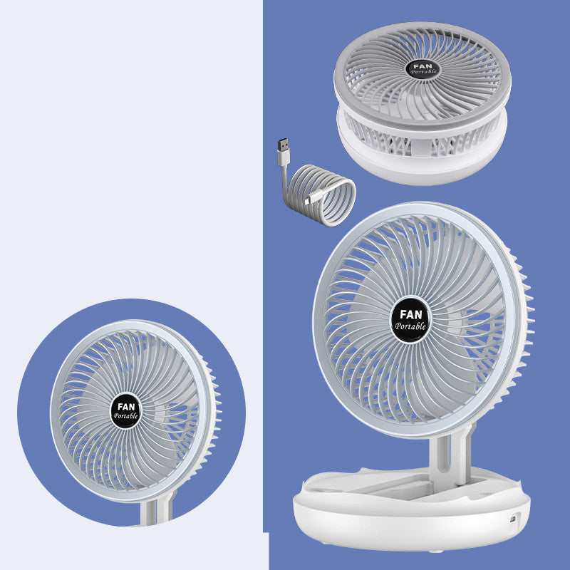 Foldable Table Fan USB – Portable Wall & Ceiling Fan with LED Light for Room