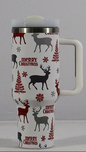 Christmas Travel Tumbler – Festive Mug for Hot or Cold Drinks