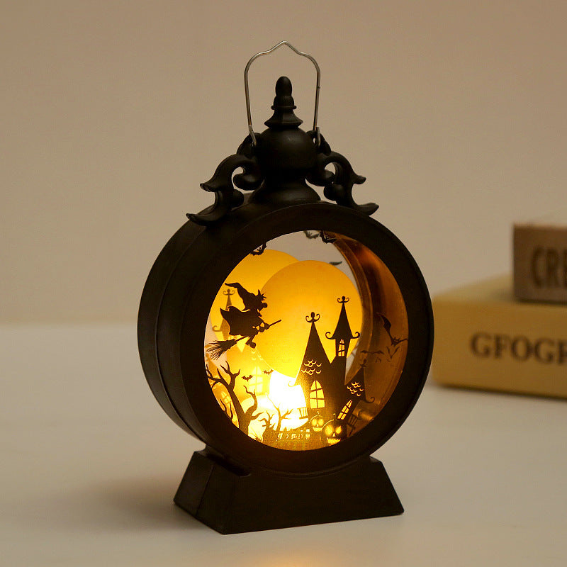 Retro Halloween Storm Lantern – Portable Candle Light for Indoor & Outdoor Decor