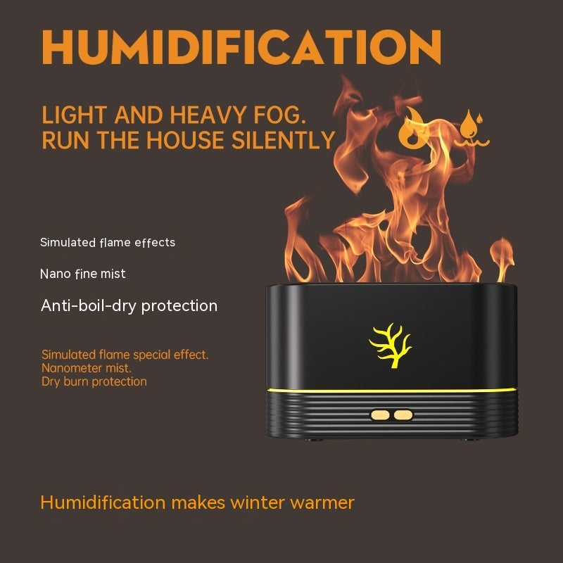 USB Flame Humidifier – Soothing Mist & Cozy Glow
