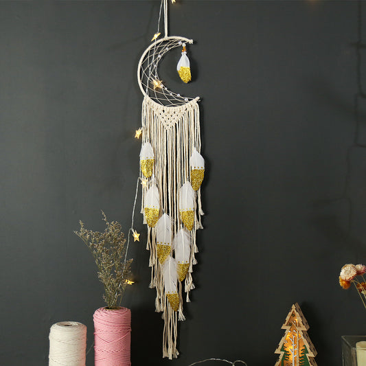 Gold Crescent Dream Catcher – Boho Charm Made Easy
