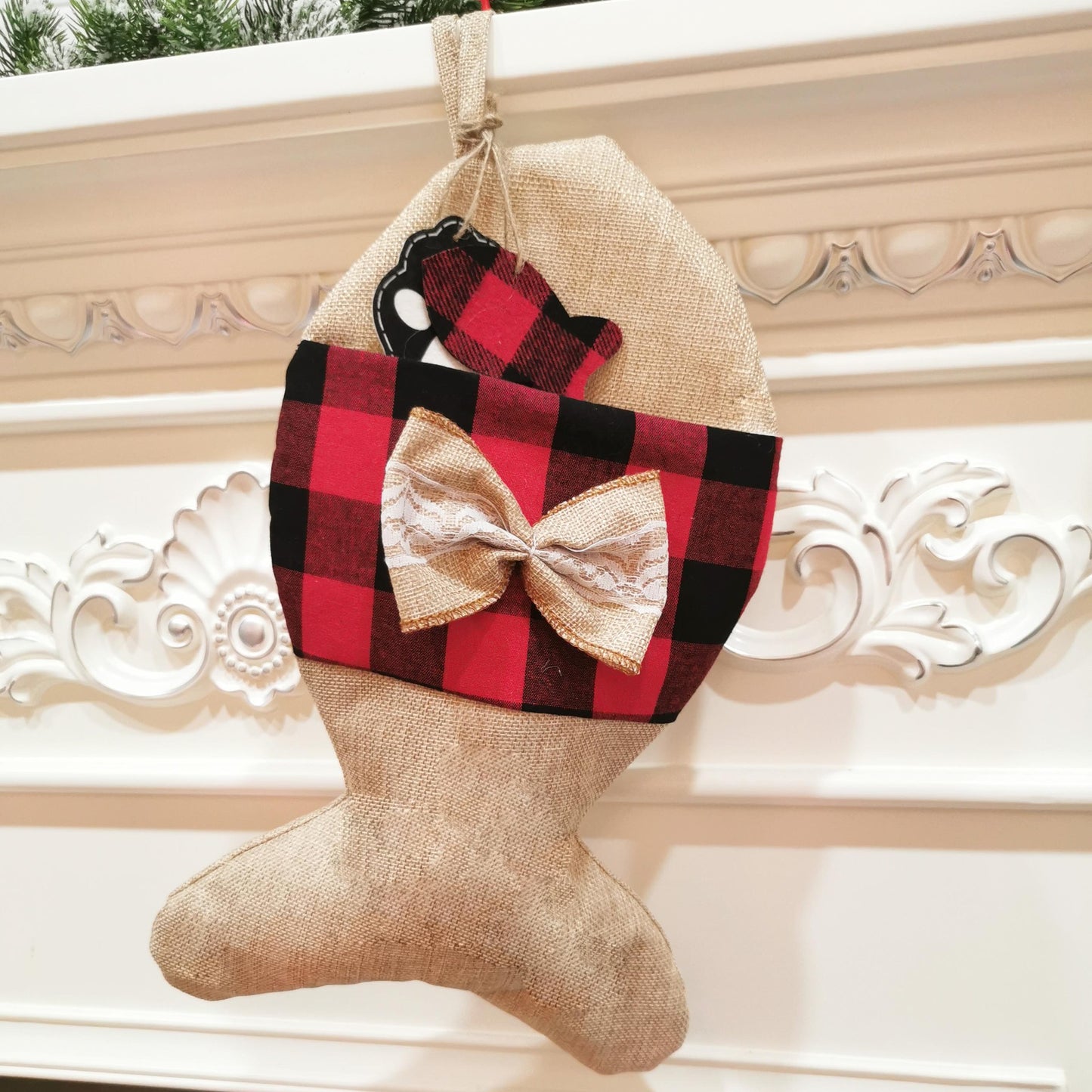 Christmas Stocking Socks Gift Bag – Ornament Holiday Gift Wrap Set
