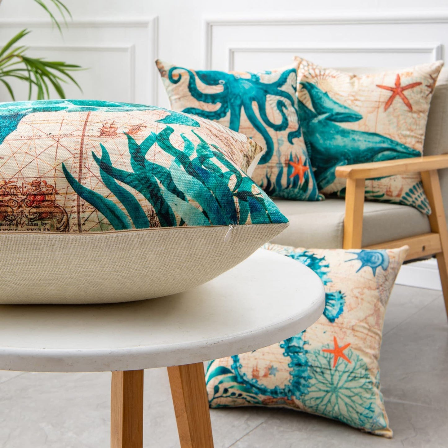 Ocean-Inspired Turtle Pillow Cases for Relaxing Spaces