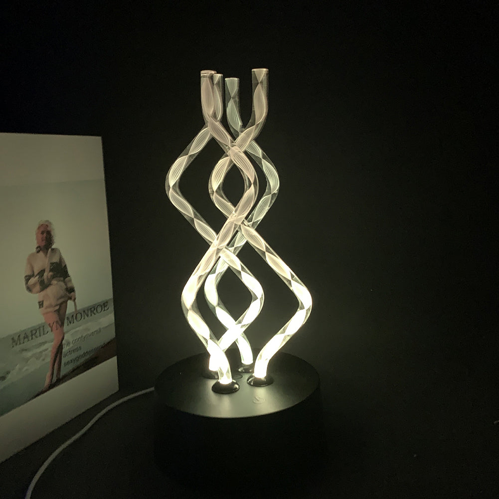 7 Color LED Acrylic Table Lamp – USB Night Light for Bedroom & Mood Lighting Decor