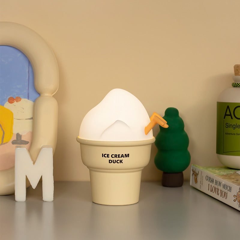 Ice Cream Duck Night Light | Cute Cartoon Lamp for Kids Bedroom