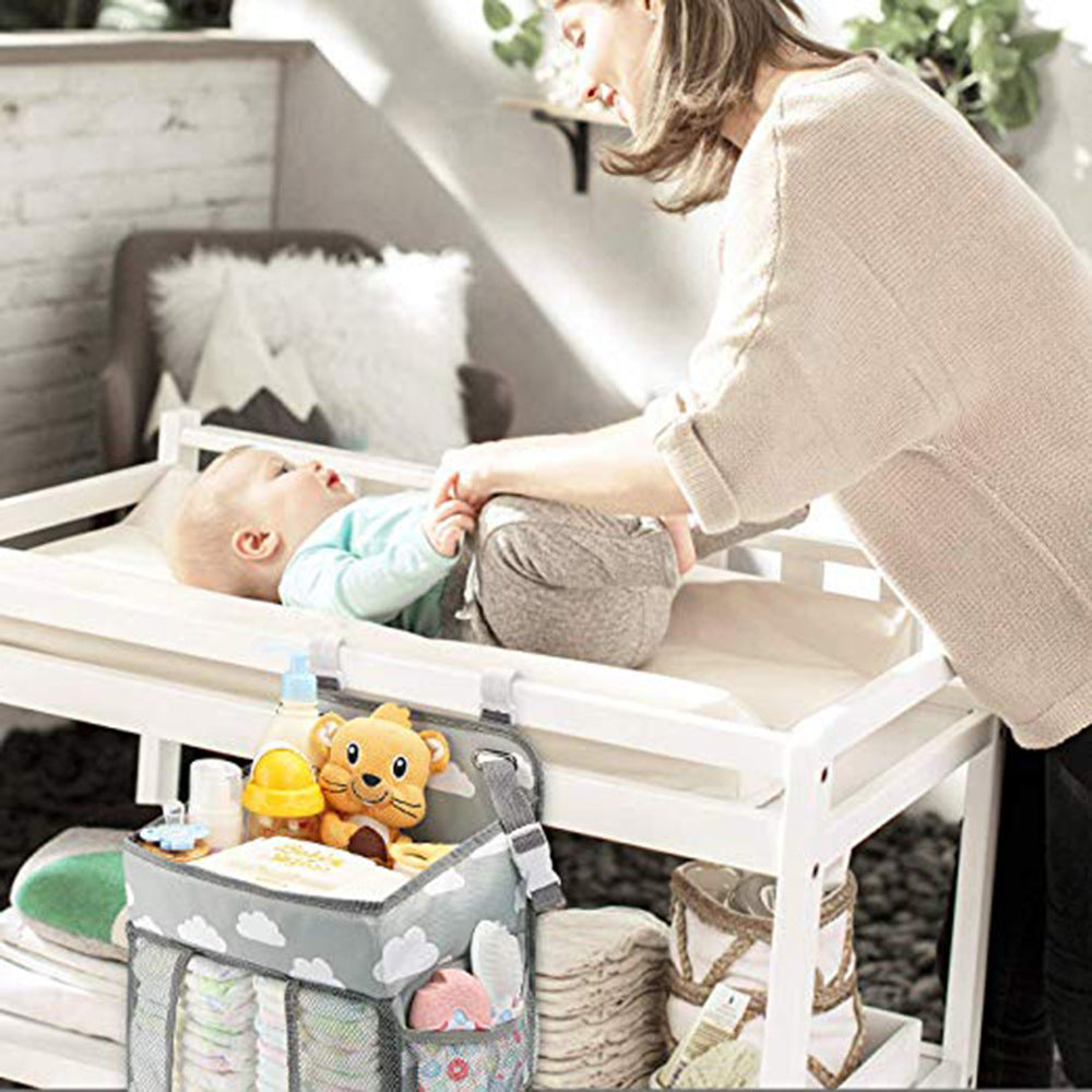 Baby Crib Hanging Storage Bag – Multifunctional Organizer for Nursery & Travel Convenience