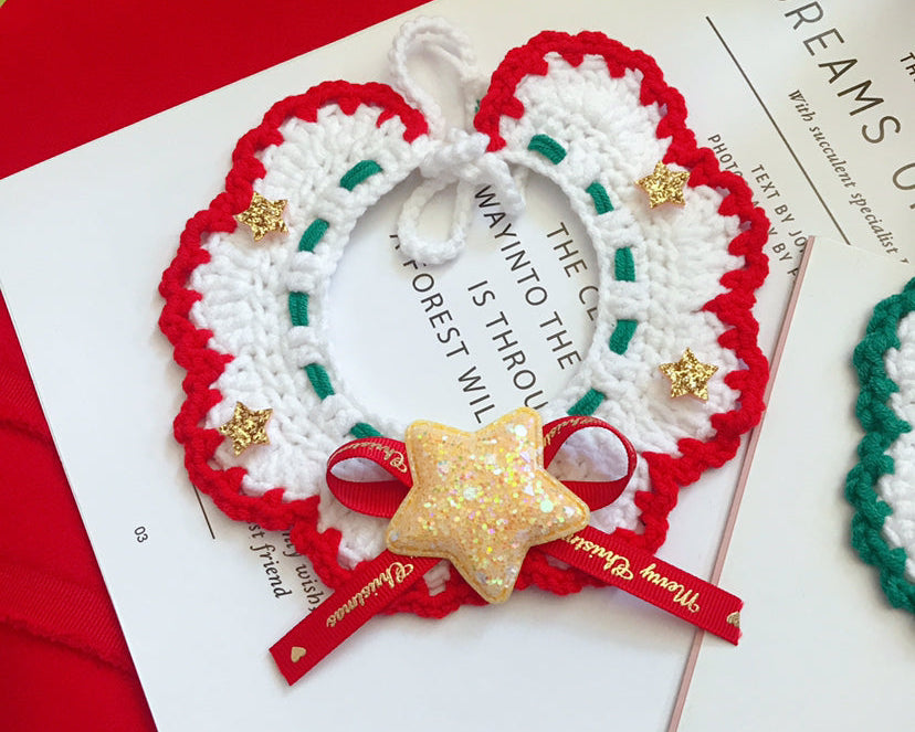 Christmas Pet Collar – Hand Woven Wool Collar for Dogs & Cats