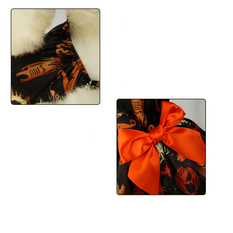 Halloween Dog Dress – Pumpkin Print Outfit for Chihuahua, Yorkie & Cats