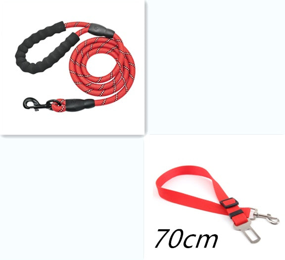 Adjustable Reflective Dog Leash – Durable Nylon Lead for Safe Night Walking
