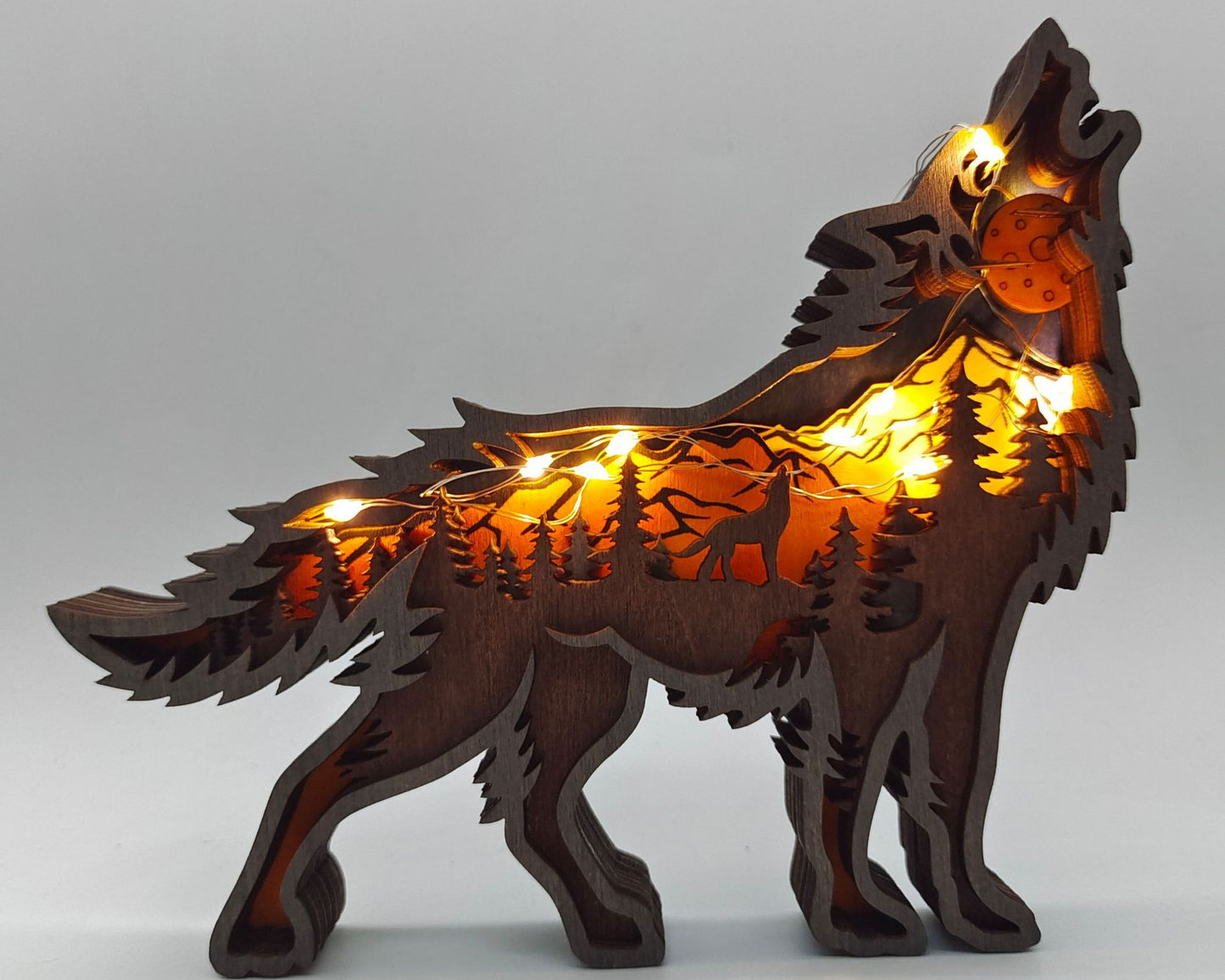3D Wooden Animal Carving Wall Art – Rustic Cabin Decor, Handmade Christmas Gift Ornament