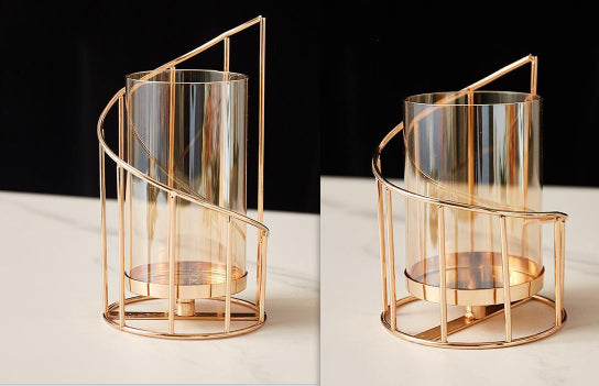 Romantic Nordic Candle Stand – Elegant Wrought Iron Home Decor Vase Ornament