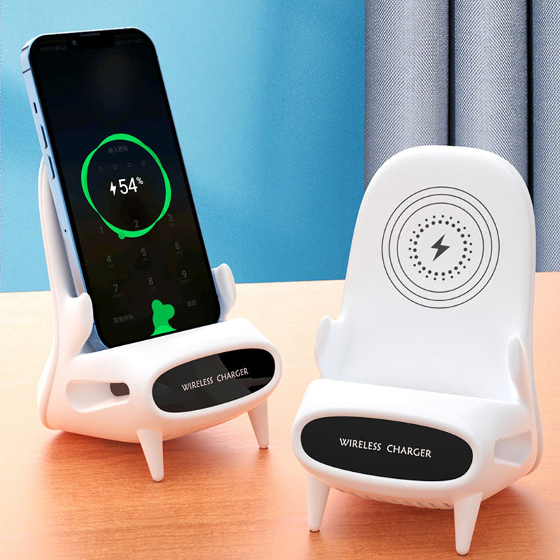 Portable Mini Chair Wireless Charger 10W Fast Charge Phone Holder Desk Stand – Unique Gift Idea