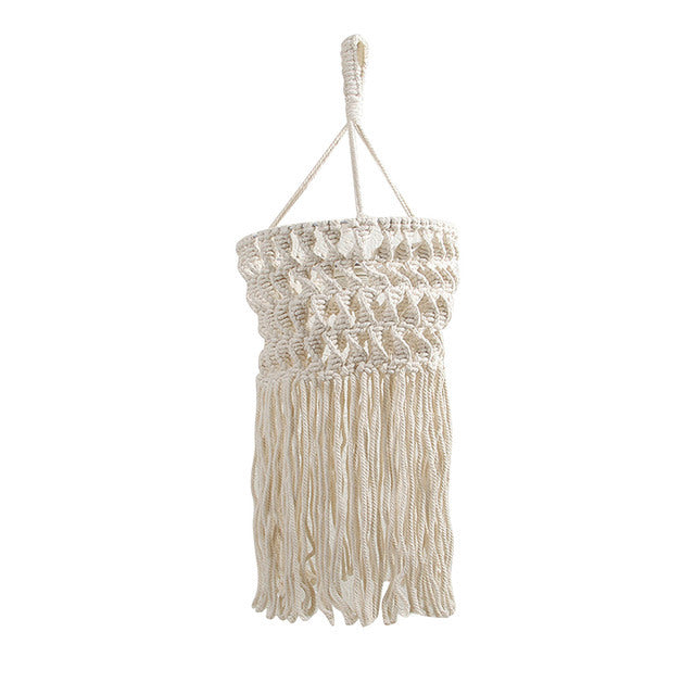 Hand-Knitted Macramé Lampshade for Boho Chic Lighting