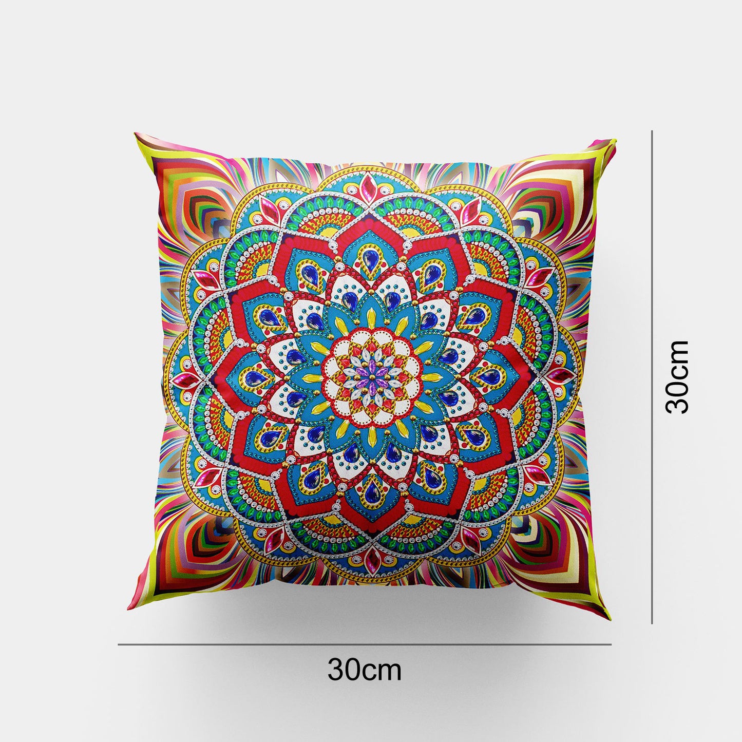 Boho Mandala Throw Pillow Cushion Cover | Spiritual Home Decor for Yoga Meditation Room