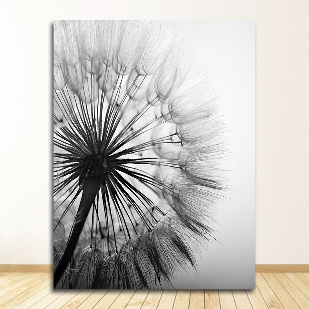 Frameless Abstract Flower Wall Art – Dandelion Canvas Painting Home Decor