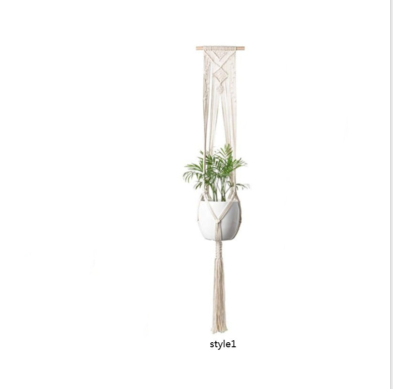 Chic 4-Pack Macrame Baskets for Boho Wall Styling