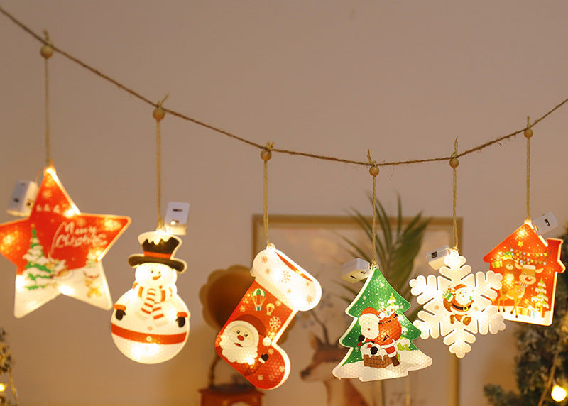 Fairy Curtain String Lights LED Star Snowflake – Christmas Decoration Lights for Bedroom & Party