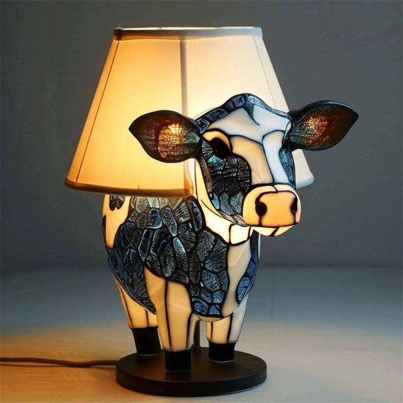 Cute Cow Table Lamp – USB Bedside Night Light for Bedroom, Dorm & Living Room Decor
