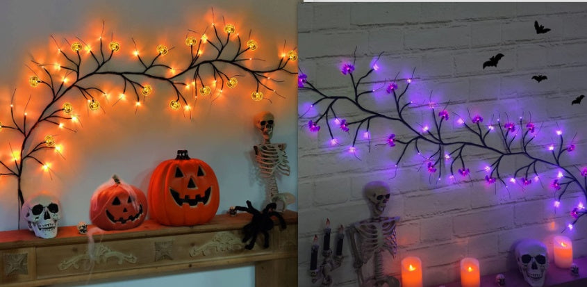 Halloween LED Lights With Pumpkins & Bats