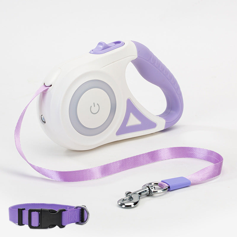 Rechargeable LED Retractable Dog Leash | Safe Night Walking Pet Leash