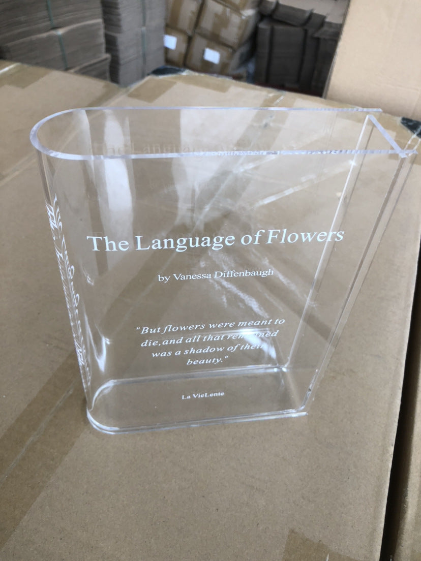Creative Transparent Flower Vase – Clear Book Style Modern Home Decor Vase
