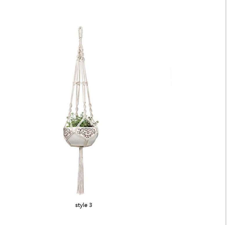 Chic 4-Pack Macrame Baskets for Boho Wall Styling