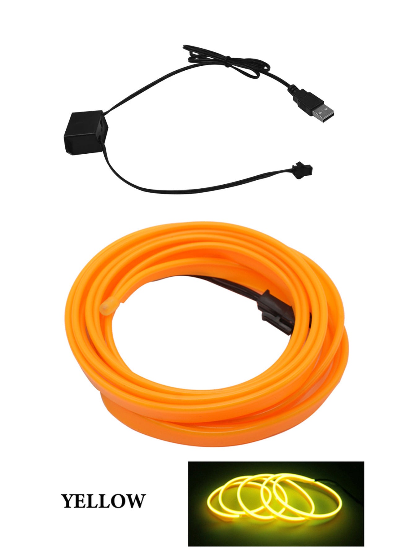 LED Car Interior Ambient Lighting Strip – USB Mood Light Decoration for Dashboard & Doors